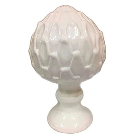 Pinha Decorativa Encanto Elegance em Cerâmica - Branca
