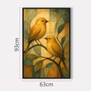 Ver imagem 4 de Quadro Abstrato Canarinhos Dourados Melodia da Manhã Canvas