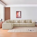 Ver imagem 2 de Kit Sofá Modular 5 Lugares Moderno Curvo Orgânico Adapt Bouclé