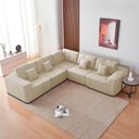 Ver imagem 7 de Kit Sofá Modular 5 Lugares Moderno Curvo Orgânico Adapt Bouclé