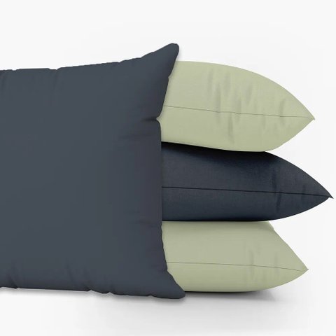 Kit 4 Capas Almofadas Decorativas Duplas Lisas 45x45 Id Decor:Bege e Cinza Escuro