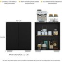 Ver imagem 4 de Aparador Buffet 2 Portas com Pés Quadrados Veneza Multimóveis V3610 Preto/Branco