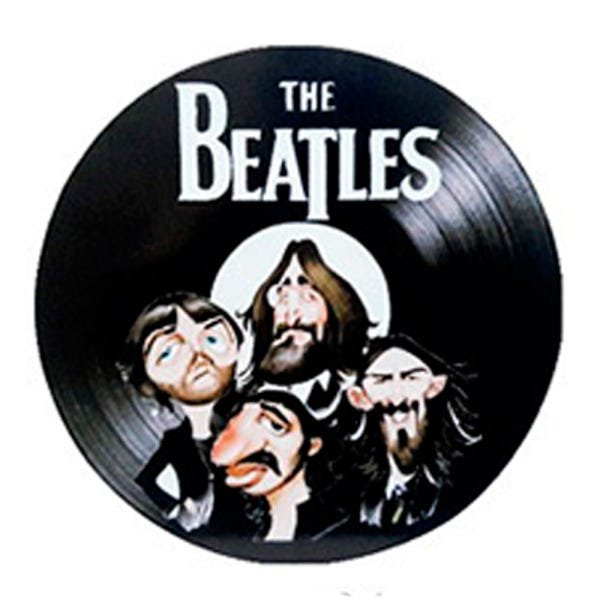 Disco de Vinil Decorativo em Madeira Star - The Beatles | MadeiraMadeira