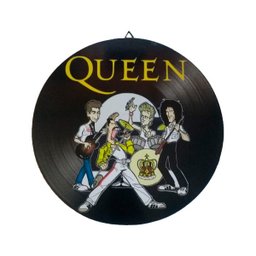 Disco de Vinil Decorativo em Madeira Star - Banda Queen - 2