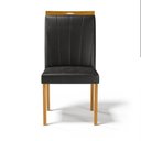 Ver imagem 4 de Kit com 6 Cadeiras Aurora Madeira Maciça Estofadas para Mesa de Jantar Courino Preto 503