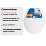 Assento Sanitário Branco Plus Almofadado Oval Metasul - 3
