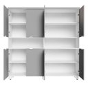 Ver imagem 6 de Armário Estante para Escritório com 8 Portas de Abrir e 2 Nichos F5 Office Cinza/Sagrado com Branco