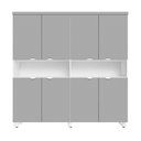 Ver imagem 5 de Armário Estante para Escritório com 8 Portas de Abrir e 2 Nichos F5 Office Cinza/Sagrado com Branco