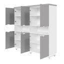 Ver imagem 7 de Armário Estante para Escritório com 8 Portas de Abrir e 2 Nichos F5 Office Cinza/Sagrado com Branco