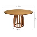 Ver imagem 3 de Mesa de Jantar Armonia 6 Lugares Redonda MDF Laqueado 150cm Amêndoa Cinamomo