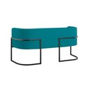 Ver imagem 3 de Sofá 2 Lugares com Base de Metal Preto Reforçada Azul Turquesa