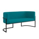 Ver imagem 1 de Sofá 2 Lugares com Base de Metal Preto Reforçada Azul Turquesa