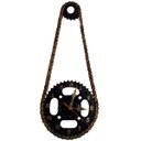 Ver imagem 1 de Relógio de Parede Moto Corrente e Coroa em Aço Decorativo Black Gold