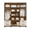 Guarda Roupa Casal Porto Plus 8 Portas com Espelho 4 Gavetas Castanho Baunilha Wood - 3