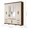 Guarda Roupa Casal Porto Plus 8 Portas com Espelho 4 Gavetas Castanho Baunilha Wood - 4