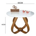 Ver imagem 2 de Mesa de Centro Cebola Redonda com Vidro 60cm Branco Decoraper