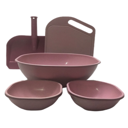 Kit de Utensílios de Cozinha Rosa Coordenado Promoção Arte Vítrea Design Utilidade Doméstica Plástic - 1