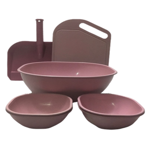 Kit de Utensílios de Cozinha Rosa Coordenado Promoção Arte Vítrea Design Utilidade Doméstica Plástic