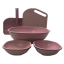 Ver imagem 1 de Kit de Utensílios de Cozinha Rosa Coordenado Promoção Arte Vítrea Design Utilidade Doméstica Plástic