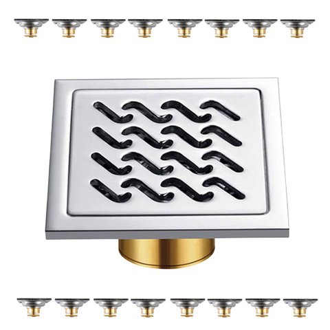 Ralo 10x10 Kit 16 Uni Aço Inox Banheiro Anti Odor Box Higienico Anti Inseto Lavabo Casa Quintal Lava