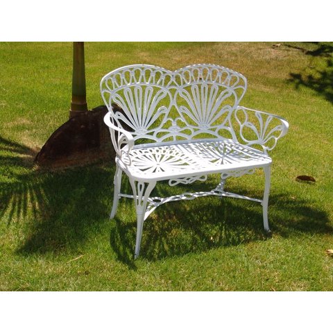 Banco Primavera 2 Lugares Alumínio Fundido Jardim Varanda Piscina Área Gourmet Área Externa Campo Ar
