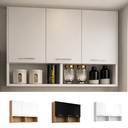 Ver imagem 4 de Armário Aéreo Cozinha Itália 3 Portas Moderno Branco