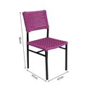 Ver imagem 3 de Kit 6 Cadeiras França Corda Náutica Base em Alumínio Preto/rosa