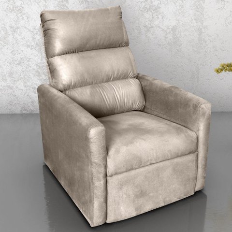 Poltrona Reclinável do Papai Neiva Suede Bege