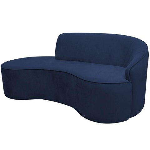 Sofá Eron 2 Lugares 150cm Azul Marinho Veludo Nexta Casa