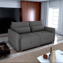 Ver imagem 2 de Sofá Cama 2 Lugares com com Assentos Divididos Premium com Almofadas Celine Matrix Cor:suede Cinza