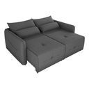 Ver imagem 4 de Sofá Cama 2 Lugares com com Assentos Divididos Premium com Almofadas Celine Matrix Cor:suede Cinza