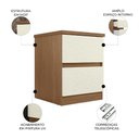 Ver imagem 3 de Mesa Cabeceira Quarto 47cm 2 Gavetas Zari Jatobá/Areia S01 - Mpozenato