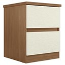 Ver imagem 1 de Mesa Cabeceira Quarto 47cm 2 Gavetas Zari Jatobá/Areia S01 - Mpozenato