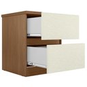 Ver imagem 5 de Mesa Cabeceira Quarto 47cm 2 Gavetas Zari Jatobá/Areia S01 - Mpozenato