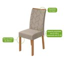 Ver imagem 3 de Conjunto Sala de Jantar Mesa Astrid 170 Tampo Vidro Off White com 6 Cadeiras Rayla - Lopas Amendoa C