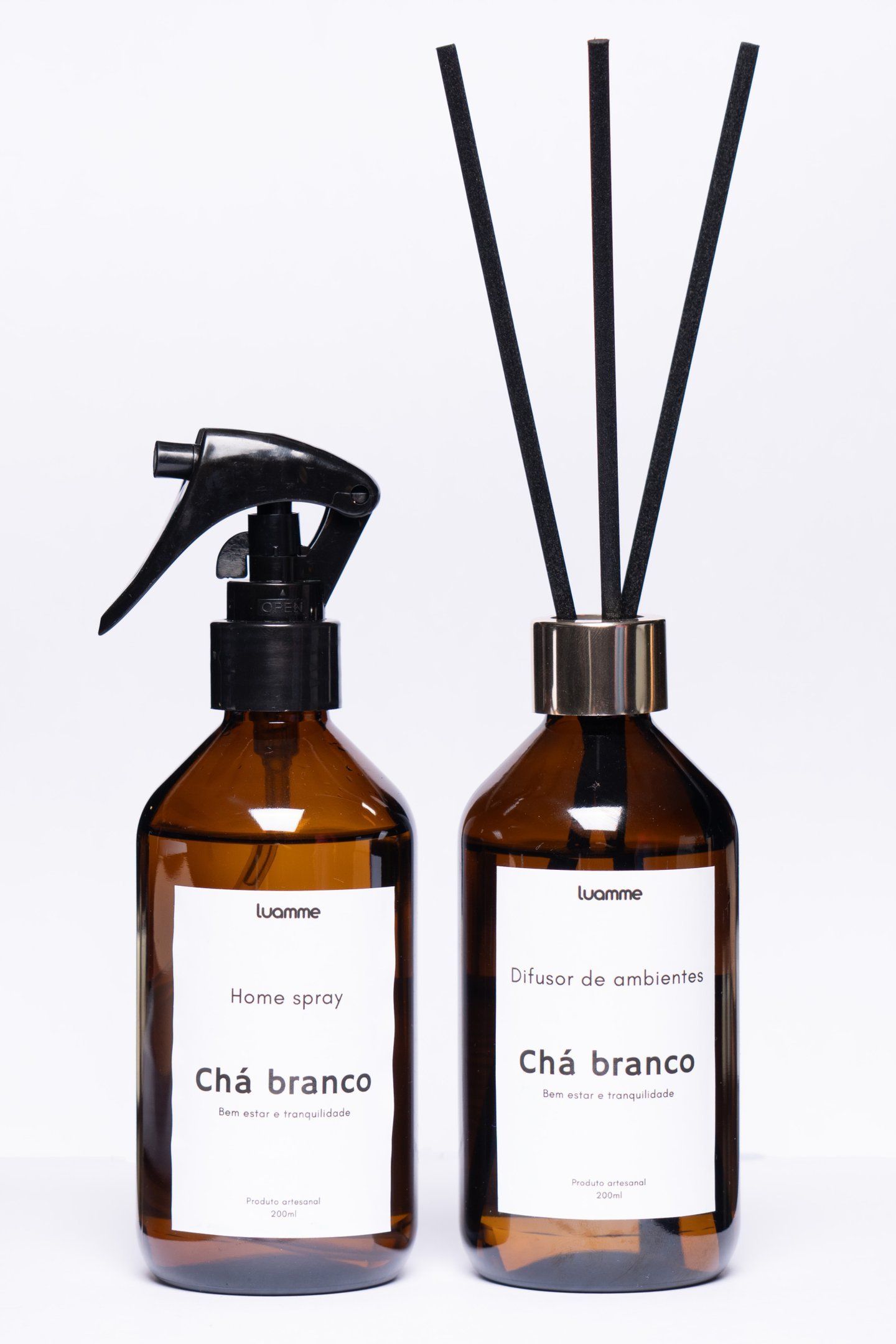 Kit Home Spray e Difusor de Ambientes Chá Branco Vidro 200ml