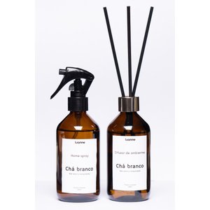 Kit Home Spray e Difusor de Ambientes Chá Branco Vidro 200ml