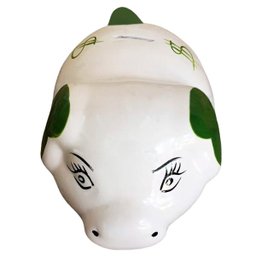 Cofre Porquinho em Cerâmica Decorativo de Moedas - Verde - 2 Cofre Porquinho em Cerâmica Decorativo de Moedas - Verde - 2