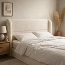Ver imagem 1 de Cabeceira de Cama Box Viuva 1,20m Livia Boucle Creme - Mirra Decor
