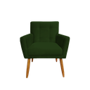 Ver imagem 2 de Poltrona Decorativa Onix Suede Verde Pés Madeira Ms Decor