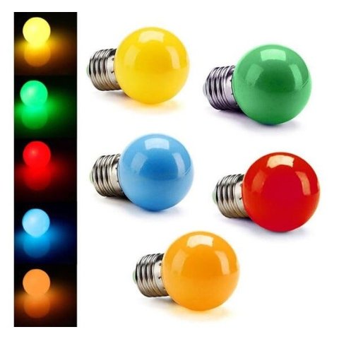 Kit 15 Lâmpada Led Modelo Bolinha Led 1w Decorativa Rosca E27 - Laranja
