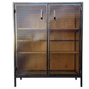 Ver imagem 1 de Aparador Alto com 2 Portas de Chapas - Estilo Industrial - Ferro e Madeira