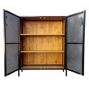 Ver imagem 3 de Aparador Alto com 2 Portas de Chapas - Estilo Industrial - Ferro e Madeira