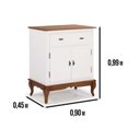 Ver imagem 4 de Balcão Linz com Pés Luis Xv 2 Portas 1 Gaveta 99 X 90 X 45 Cm (a X L X P) Cor Branco/imbuia