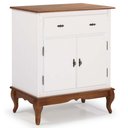 Ver imagem 1 de Balcão Linz com Pés Luis Xv 2 Portas 1 Gaveta 99 X 90 X 45 Cm (a X L X P) Cor Branco/imbuia
