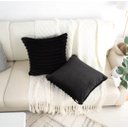 Ver imagem 4 de Kit 2 Capas P/ Almofada em Pelucia Wave Soft - 43x43 Cm Preto