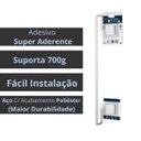 Ver imagem 2 de Porta Toalha Banho Cromado Fosco Fixa Bem 3m Toalheiro