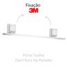 Porta Toalha Banho Cromado Fosco Fixa Bem 3m Toalheiro - 1