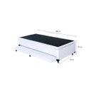 Ver imagem 2 de Cama Box Baú Solteiro 78 com Auxiliar Sintético Branco (espuma Só na Auxiliar)