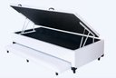 Ver imagem 1 de Cama Box Baú Solteiro 78 com Auxiliar Sintético Branco (espuma Só na Auxiliar)